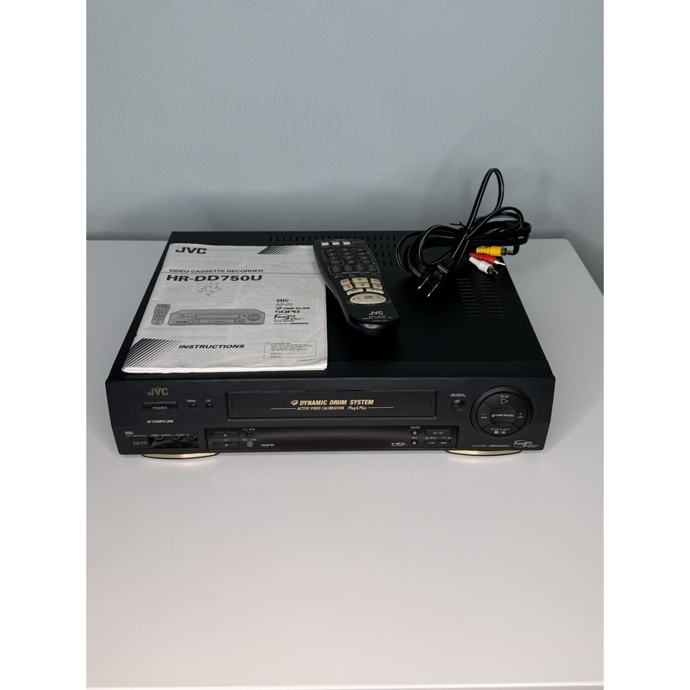 JVC HR-DD750U VHS VCR Video Cassette Recorder Remote Manual Tested Working